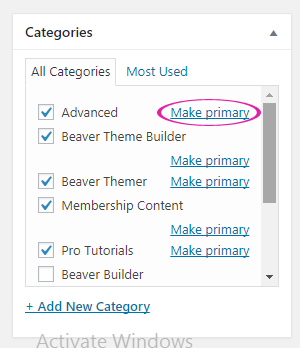 Make Primary Category