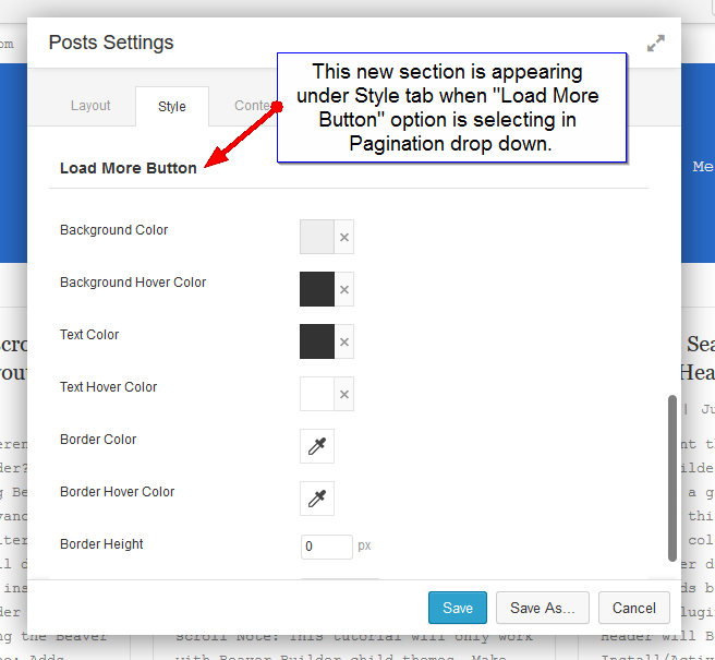 Load More Button Style Section